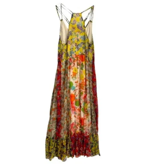 Anthropologie | Women's Multicolor Malibu Floral Maxi Dress Size 12 - Picture 4 of 15